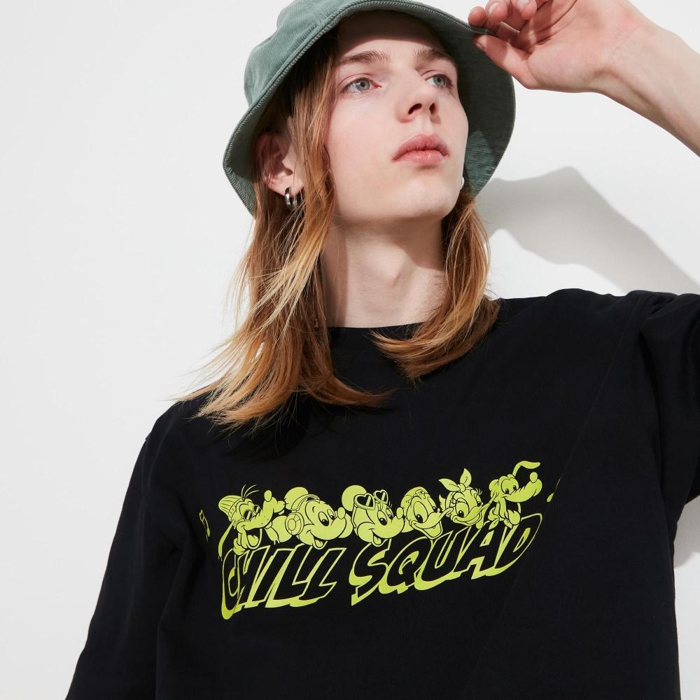 

UNIQLO JAPAN Футболка с рисунком Disney Good Vibes UT с короткими рукавами свободного кроя