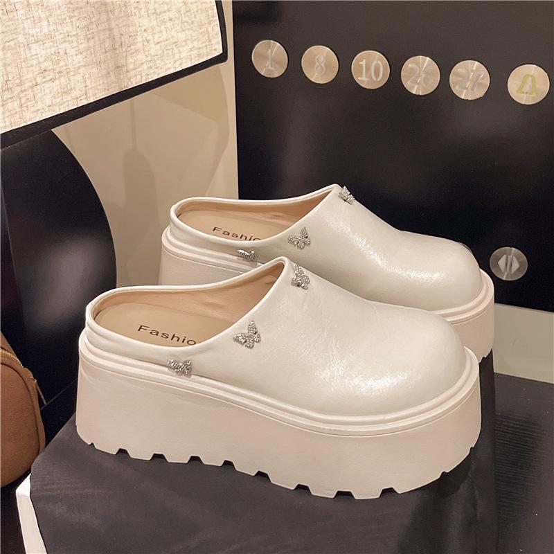 

French comfortable to wear non-slip breathable flat thick bottom slippers Mueller shoes fashionable and versatile women s home outdoor sandals 35