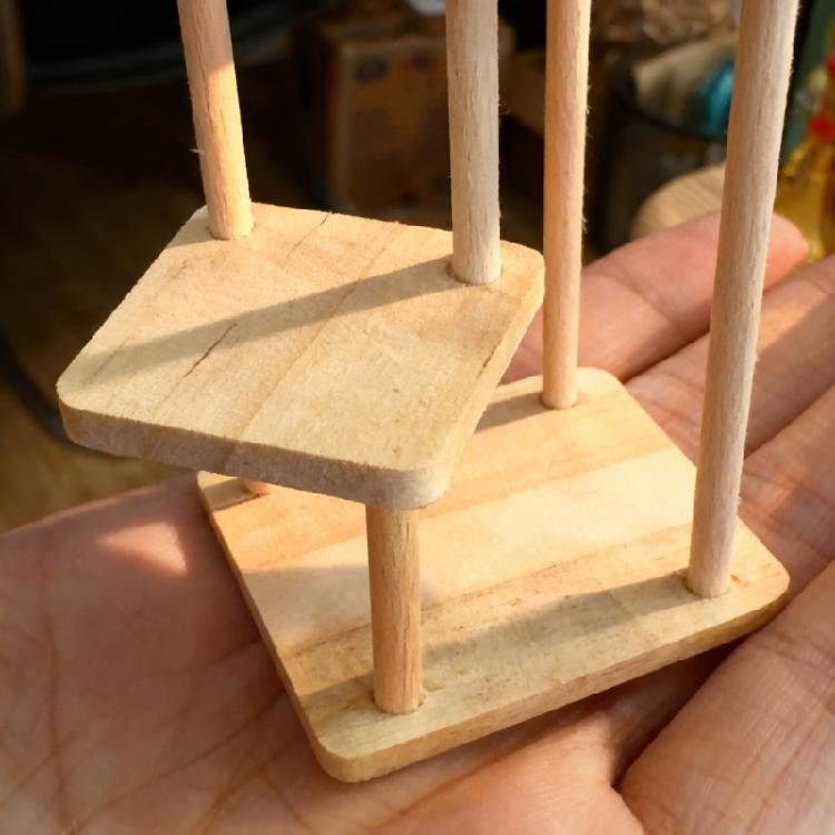 Wooden Tiered Plant Display Shelf 1/12 Doll House Accessories Collectible Furniture for Project Scene Display Decoration
