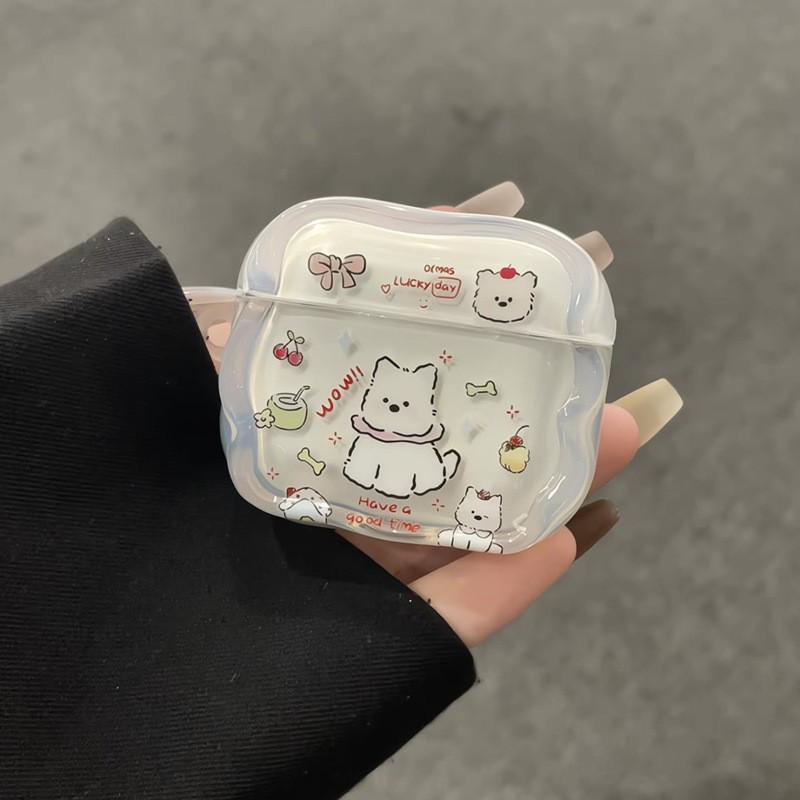 Ins Style Cartoon Cute Western Highland Dog Suitable Airpodspro3 Headphone Cover Protective Case 4/pro2 Soft New
