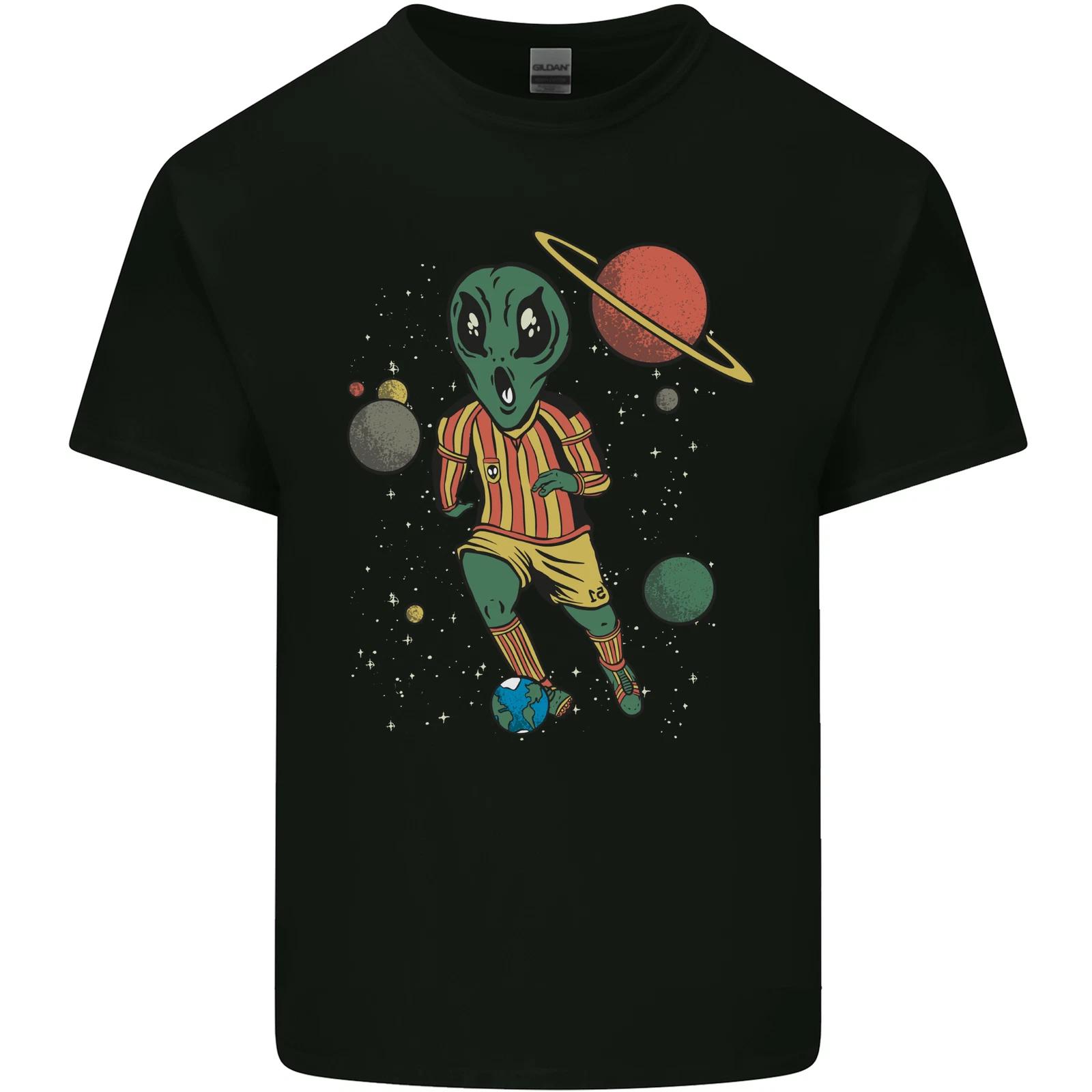 

Alien Football Player Space Planets Soccer Kids T-Shirt Childrens S