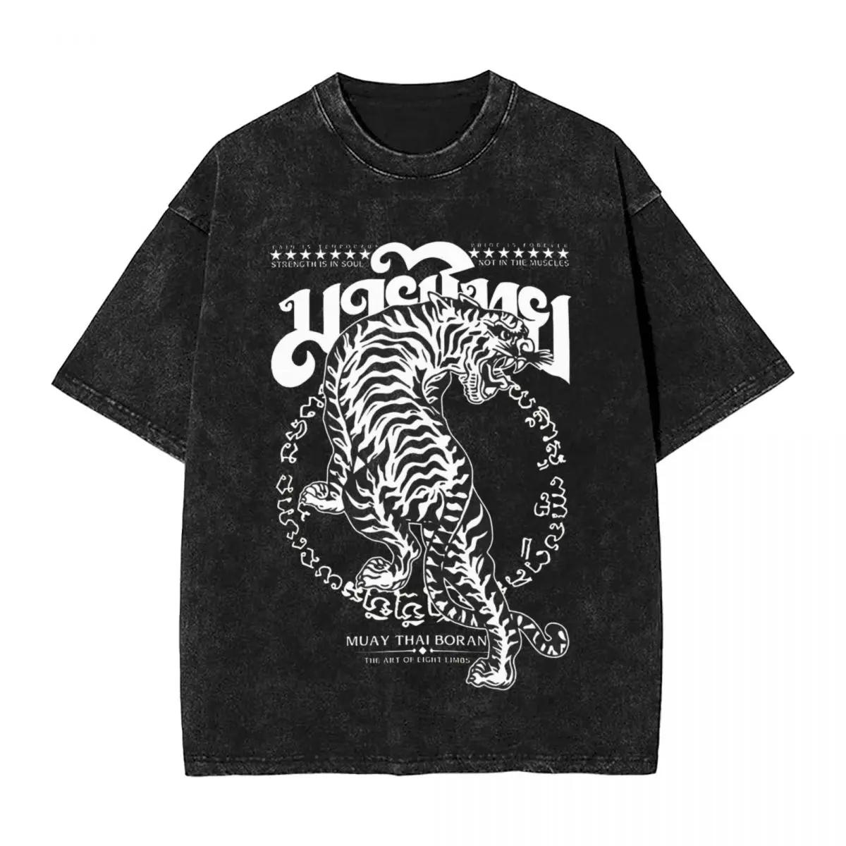 

Мужская футболка Муай Тай Боран Выстиранные футболки Новинка Летние футболки Уличный стиль Принт Хлопковая одежда 3XL