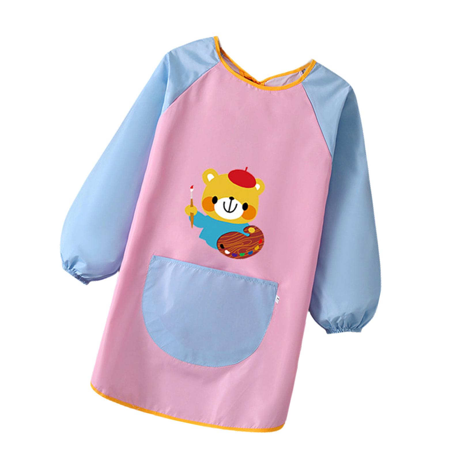 

Детский нагрудник водонепроницаемый детский халат для кормления детей, фартук для рисования, легко моется, для роста 100-124 см D