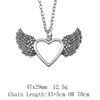 Vintage Angel Wing Pendant Necklace Alloy Feather Guardian Charm Necklaces Blessing Jewelry Gift For Making