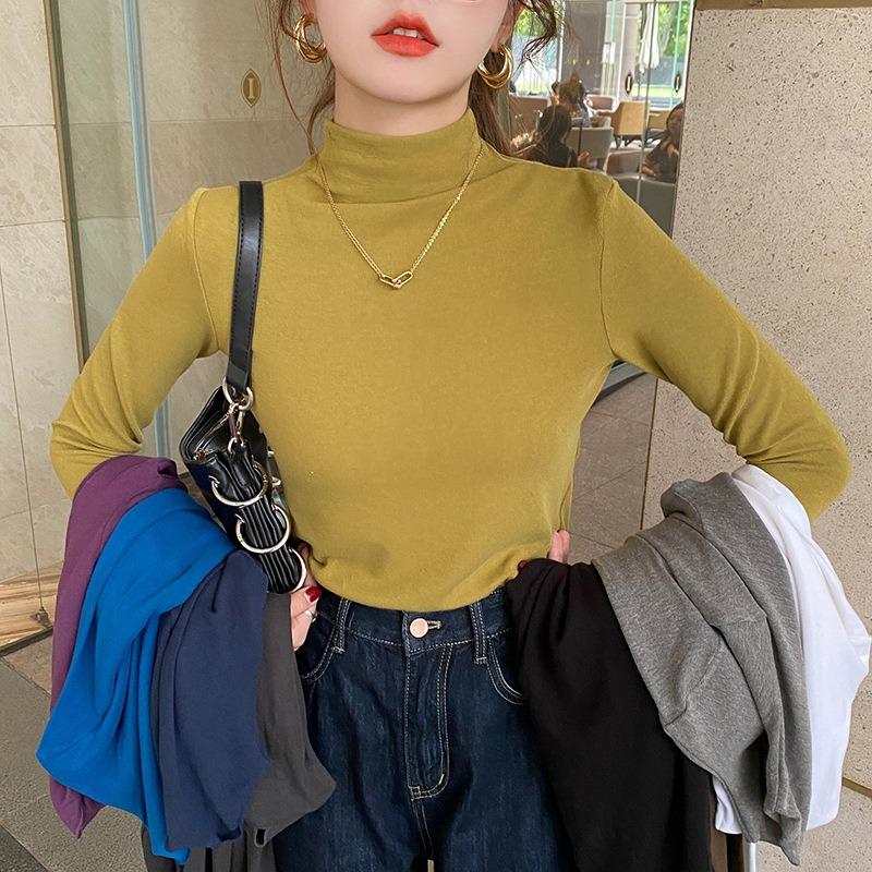 

Белая рубашка-рубашка для женщин с облегающим новогодним воротником средней высоты, утепленная, плюс бархатная, утолщенная, осенне-зимняя, топом со средним воротником XL