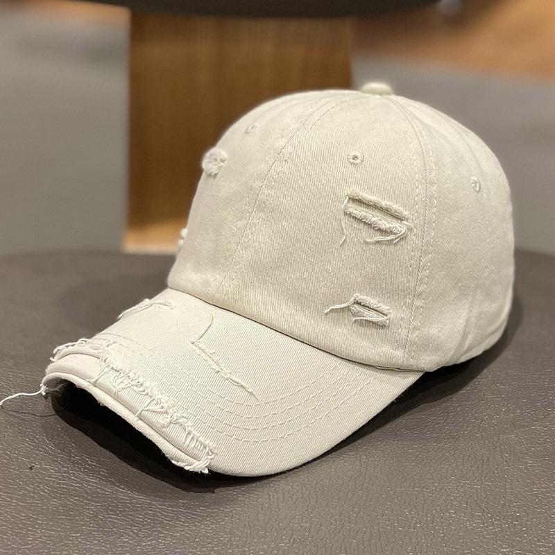 Ins Solid Color Old Ripped Cap Children Spring and Summer Fashion Versatile Street Sunshade Curved Brim Baseball Cap