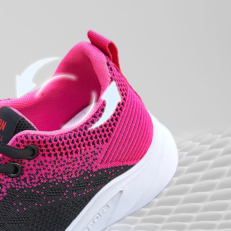 Atmungsaktive Allwetter-Freizeitsneaker für Damen - Leichte Schnür-Laufschuhe mit EVA-Sohle