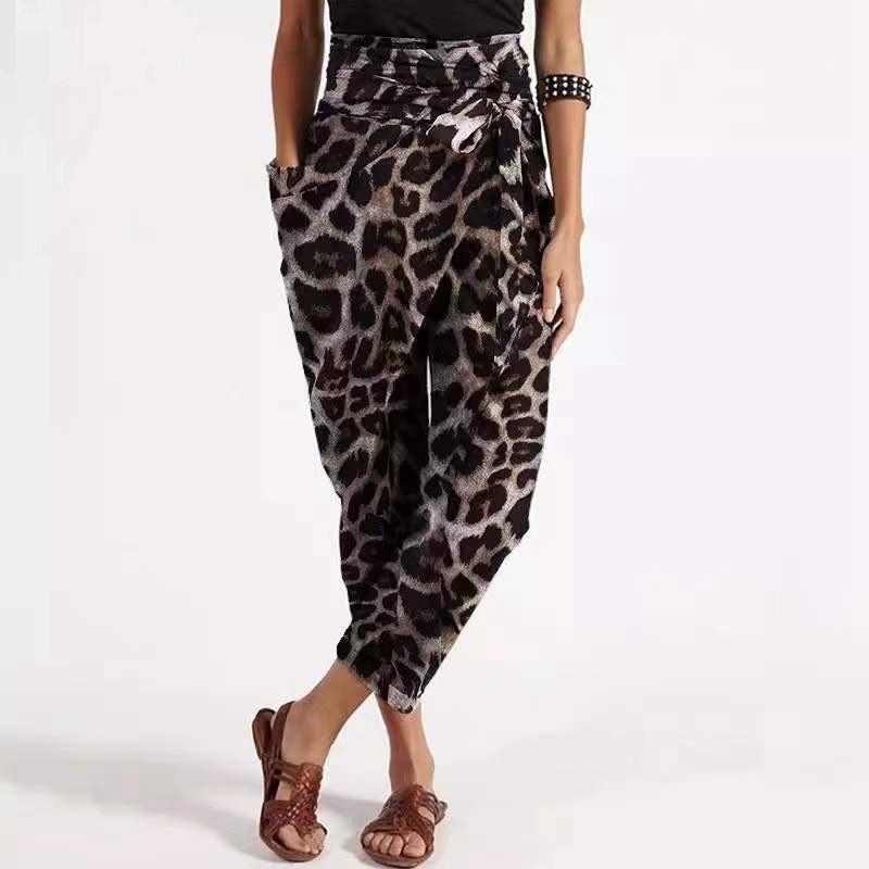 

Irregular Loose Pants Ladies Belt Harem Zipper Casual Trousers Plus Women