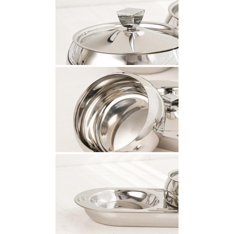 Durable 304 Stainless Steel Condiment Container Set With Lid And Spoons Spices Storage Solution For Home Use