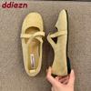 Fashion Fashion Flock Women Flats Slip On Shoes Soft Female Shallow Footwear Round Toe Ladies Mary Janes Flats Shoes  lady