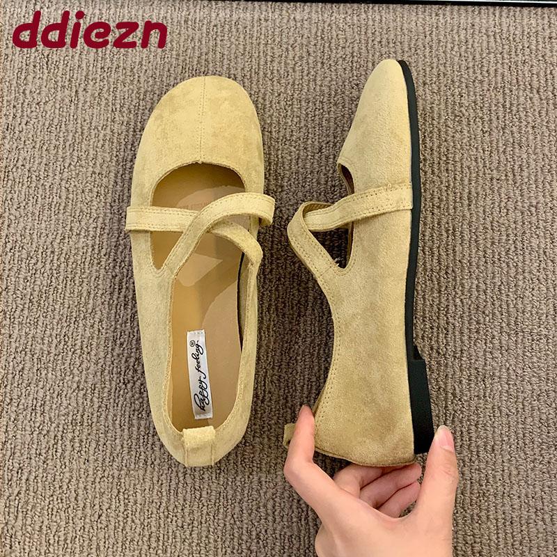 Fashion Fashion Flock Women Flats Slip On Shoes Soft Female Shallow Footwear Round Toe Ladies Mary Janes Flats Shoes  lady