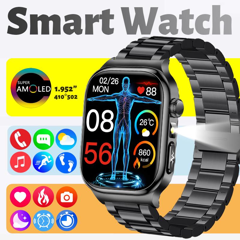 SACOSDING 2026 New Health Tracker Smart Watch Women Body Fat BMI Micro Physical Examination Bluetooth Call Smartwatch Men