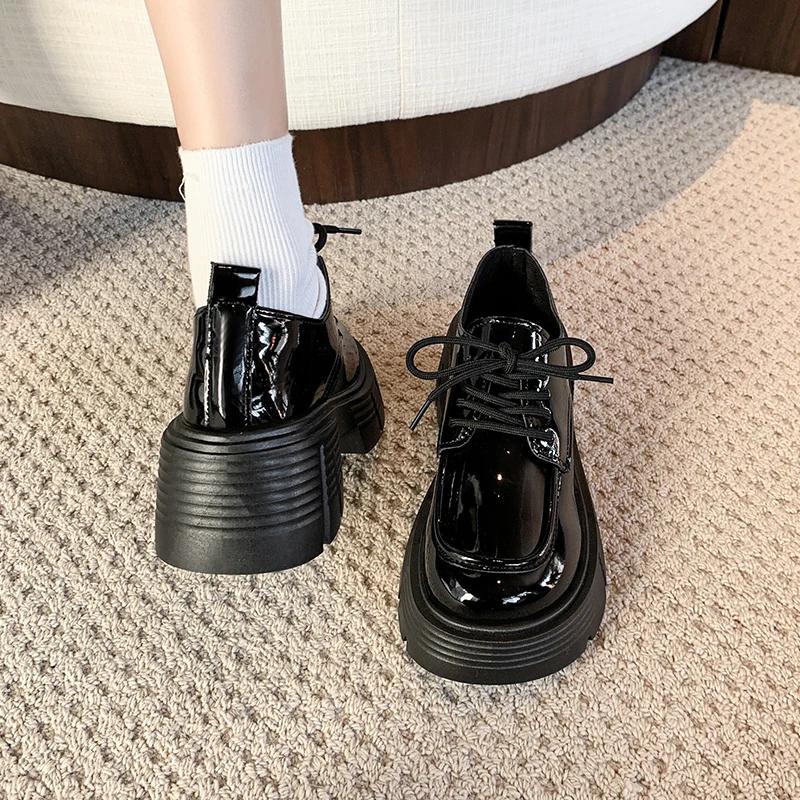 Fashion Spring New Thick Heel Shoes Women's Fashion Round Head Deep Mouth Front Strap Thick Sole Anti-slip Wear-resistant Single Shoes