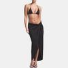 Skims Signature Swim Sarong Skirt With Logo Detail High Slit Fixed Knot Women Swimwear Onyx Agate CU-SAR-8479W-ONX