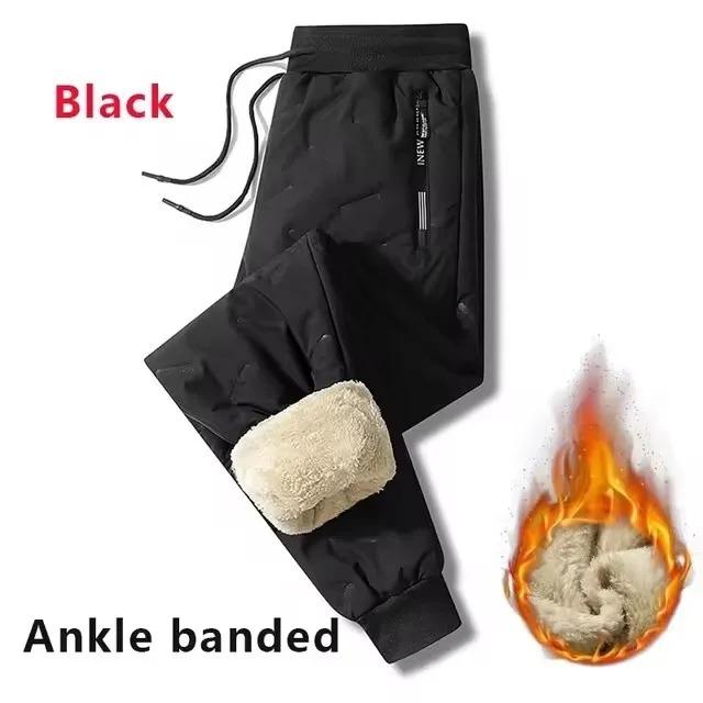 Men Plush Thick Winter Sweatwear Fleece Sweatpant Lambswool Thermal Trousers Casual Pants Windproof Warm Cotton Pants
