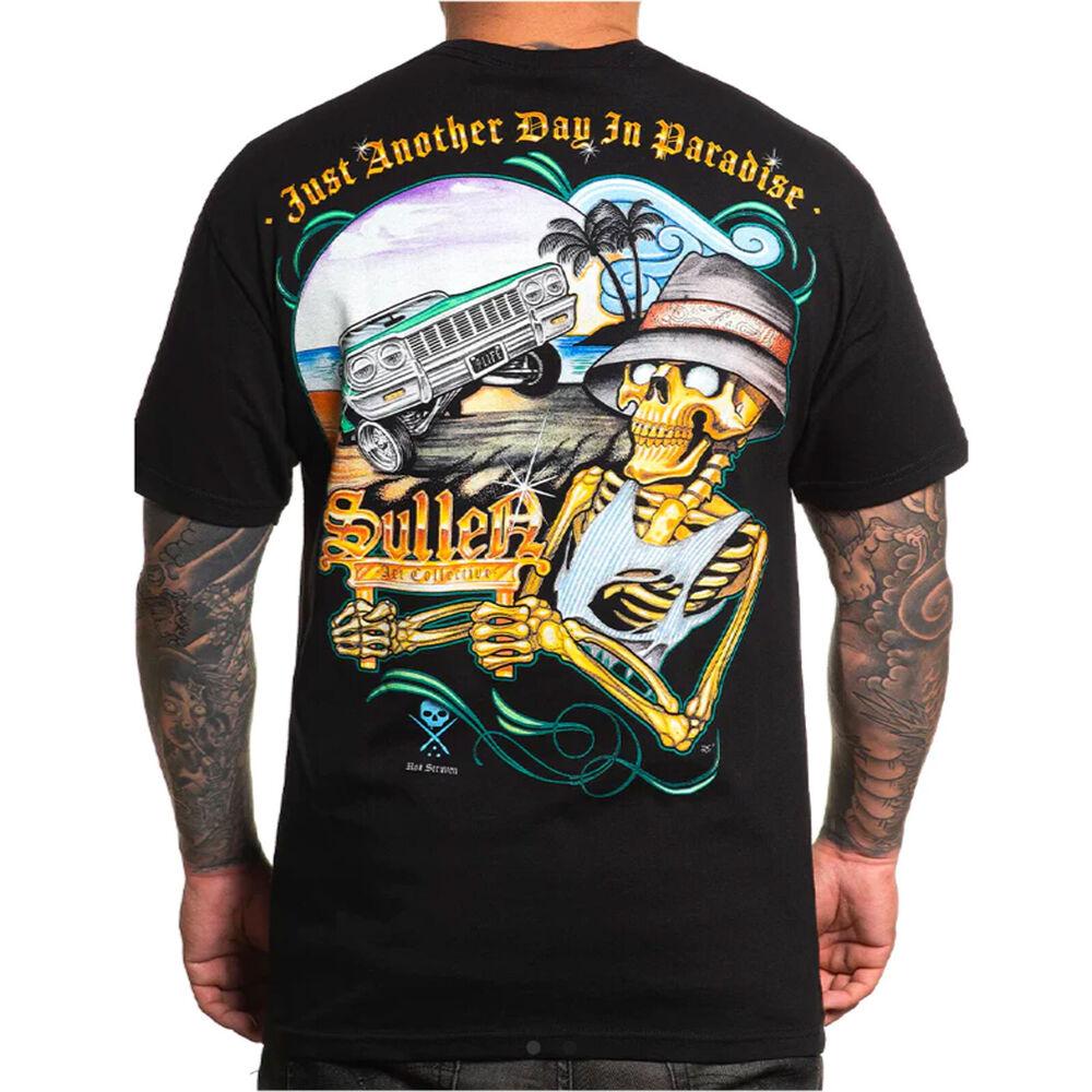 

Sullen Paraiso Стандартная черная футболка с короткими рукавами для одежды Tat унисекс