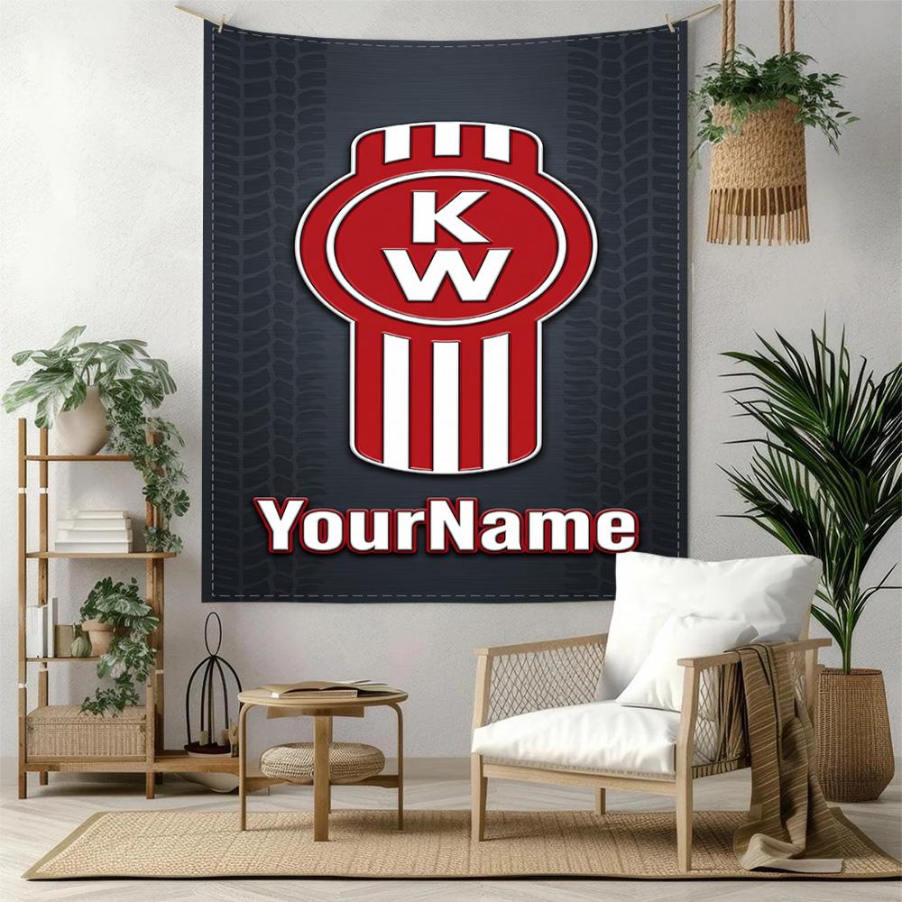 Kw Heavy Trucks Custom Your Name Wall Decor Tapestry Art For Pet Memorial Birthdaywedding Party Backdrop Family Gift