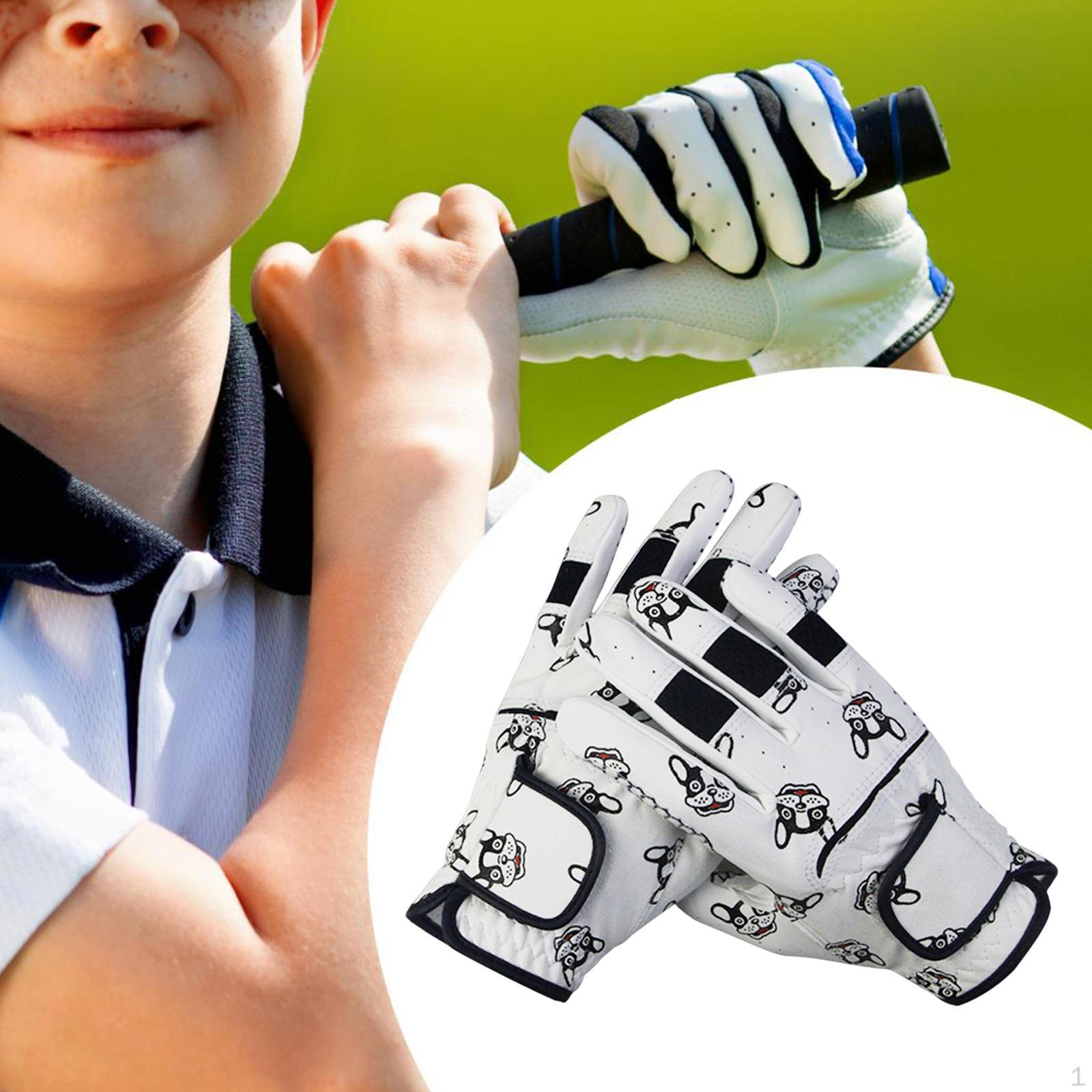 

2 Pieces Golf Glove for Children Accessories Quick Dry Comfortable Breathable PU Mesh Multipurpose S