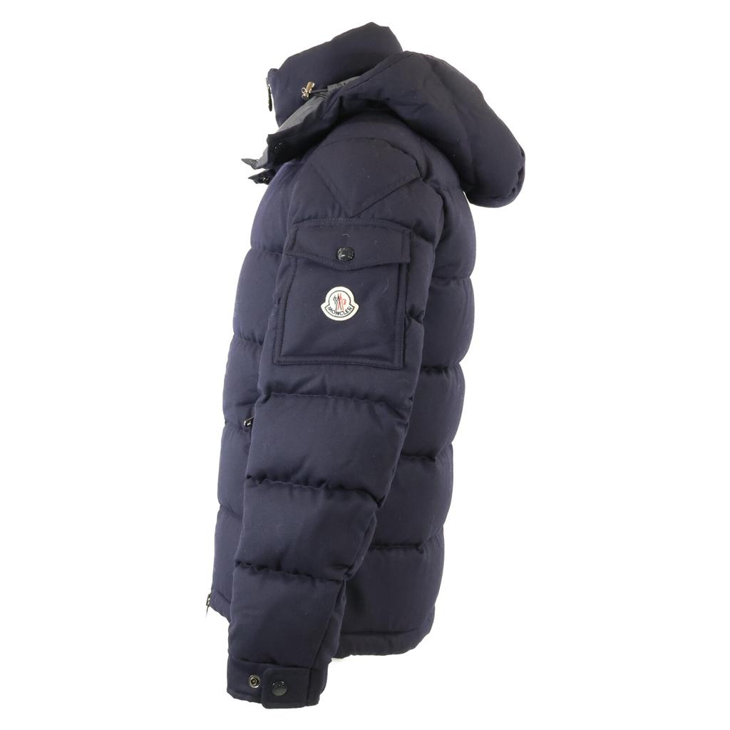 Moncler [Stan dobry/krajowy regularny] MONTGENEVRE wełniana kurtka puchowa z kapturem Kurtka 0 GranatowaUżywana