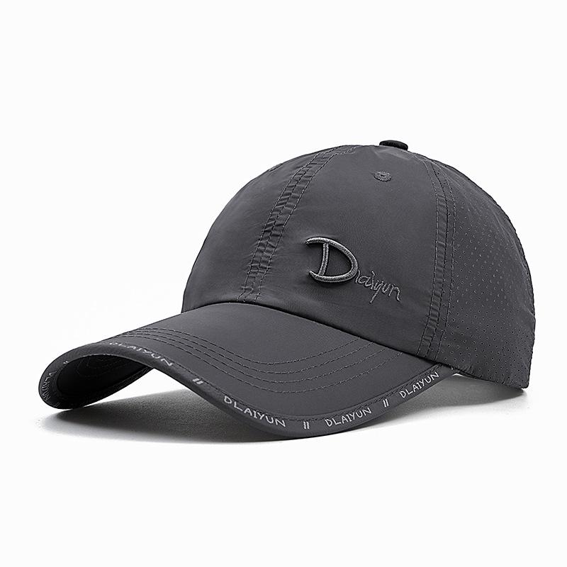 

Летняя мужская солнцезащитная кепка с длинными полями, женская быстросохнущая дышащая бейсболка с вышивкой темно-серого