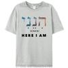 Hineni - Eccomi - Baruch Hashem in Ebraico Vintage T-shirt in 100% Cotone da Donna Uomo Maglietta Casual Magliette Top