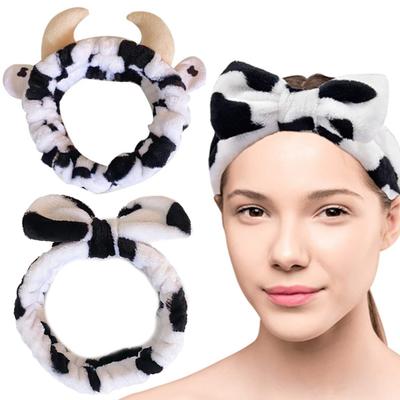 Podzim Zima Ženy Kráva Čelenka Lázeňský make-up Nastavitelný elastický pásek na hlavu Mytí obličeje Lázeňský make-up Pásek do vlasů