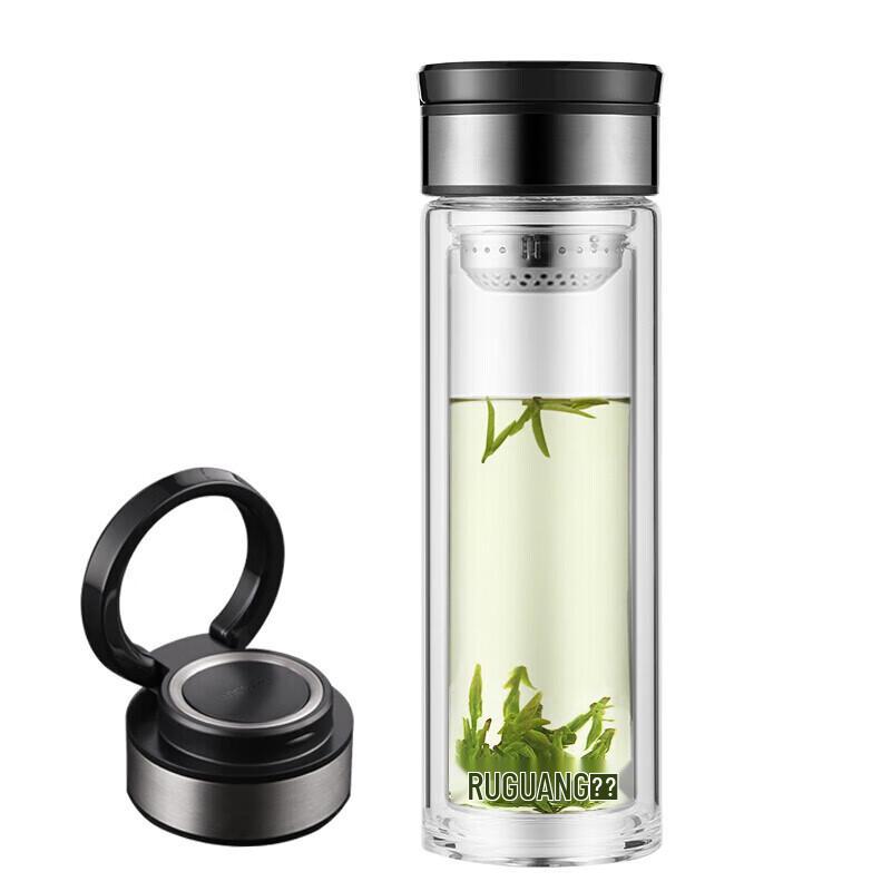 Fuguang Double-Walled Glass Water Bottle with Filter