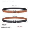 Smooth Buckle Black Lychee Grain Dual-Use Women's Leather Belt