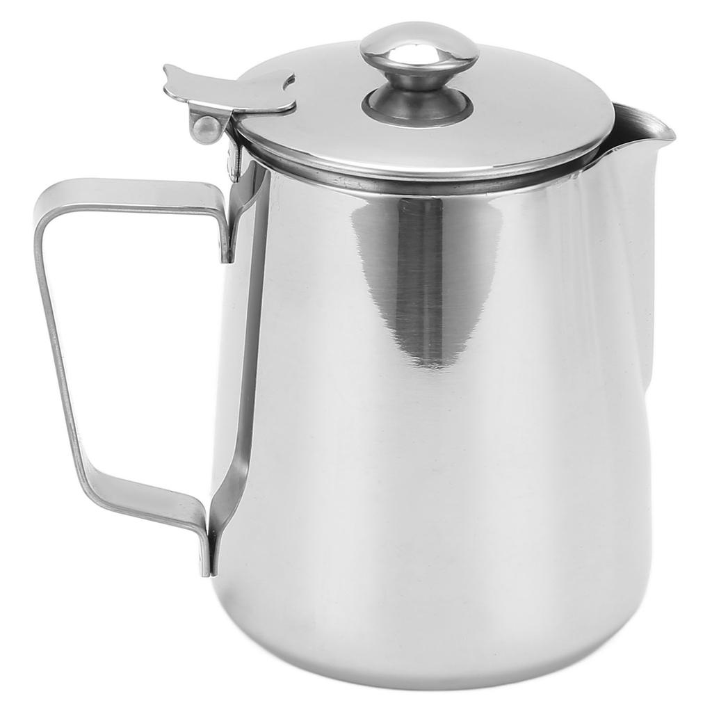 Milk Frothing Pitcher 304 Stainless Steel Milk Frother Coffee Cup with Cover for Home Coffee Shop1500ML