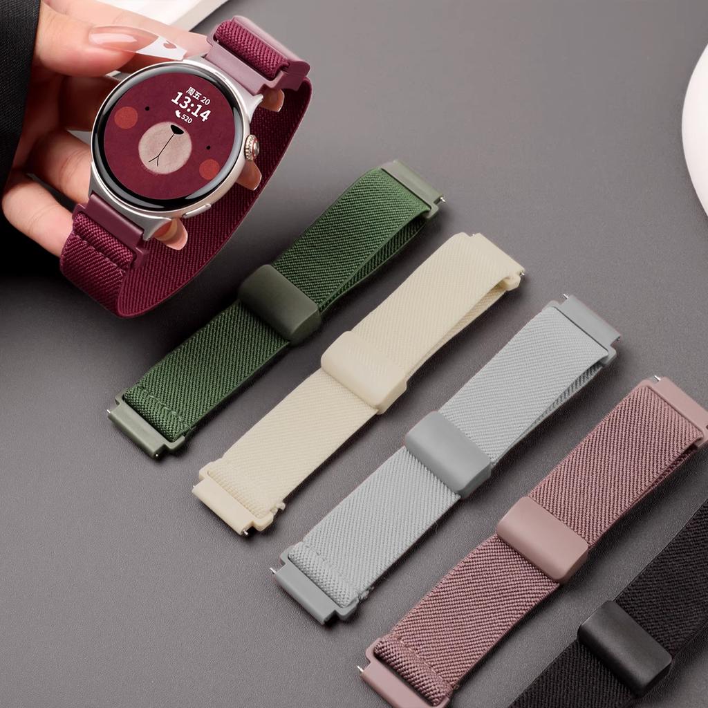 1-2PCS 20/22mm Magnetic strap for Samsung Galaxy Watch 7 6 5 4 40/44mm 6Classic 47mm Nylon Loop band for Huawei Watch GT5 Pro 4