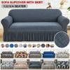 Printed Sofa Cover Stretch Couch Covers Patterned Slipcovers With Skirt Washable Spandex Furniture Protector For Living Room