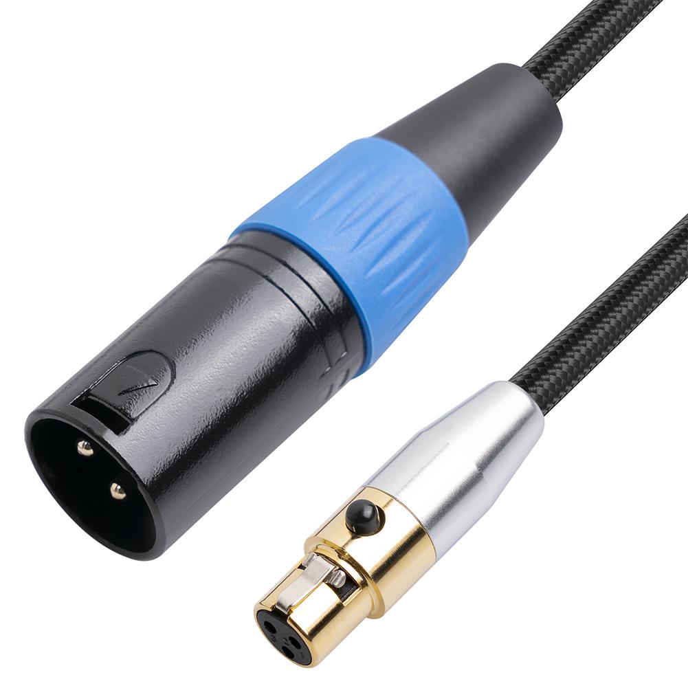 0.3/1/2/3/5M Audio Line Adapter Cable 24AWG Oxygen-Free Copper 3 Pin Mini XLR Female To 3 Pin XLR Male Cable for Camera Mixer