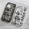 Flowers Pattern  Transparent Phone Case Suitable for iPhone 17 16Pro 16 15 14 13 12 11 INS Transparent Cover