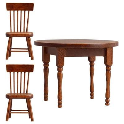 1/12 Scale Miniature Table Chair Model Furniture Set for Dollhouses Enthusiasts Craft Model Scene Display Accessories