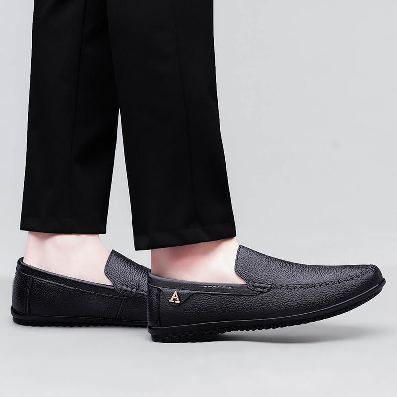 Fashion High Quality Formal Casual Mens Loafers Soft Breathable Slip On Boat Shoes Moccasins Walking Shoes Genuine Leather Men Shoes