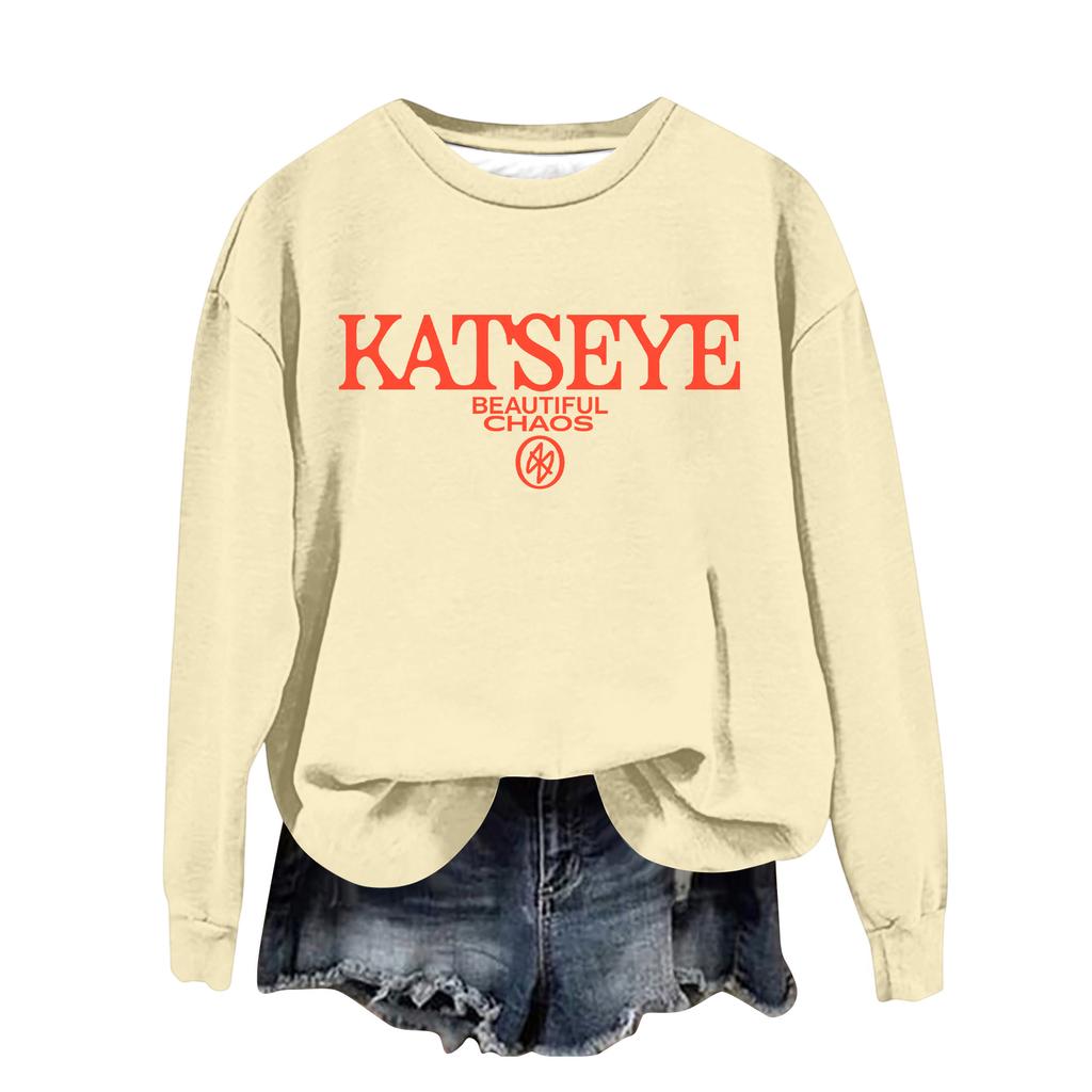 Women's Fashion Casual Long Sleeve Loose Printed Sweatshirt