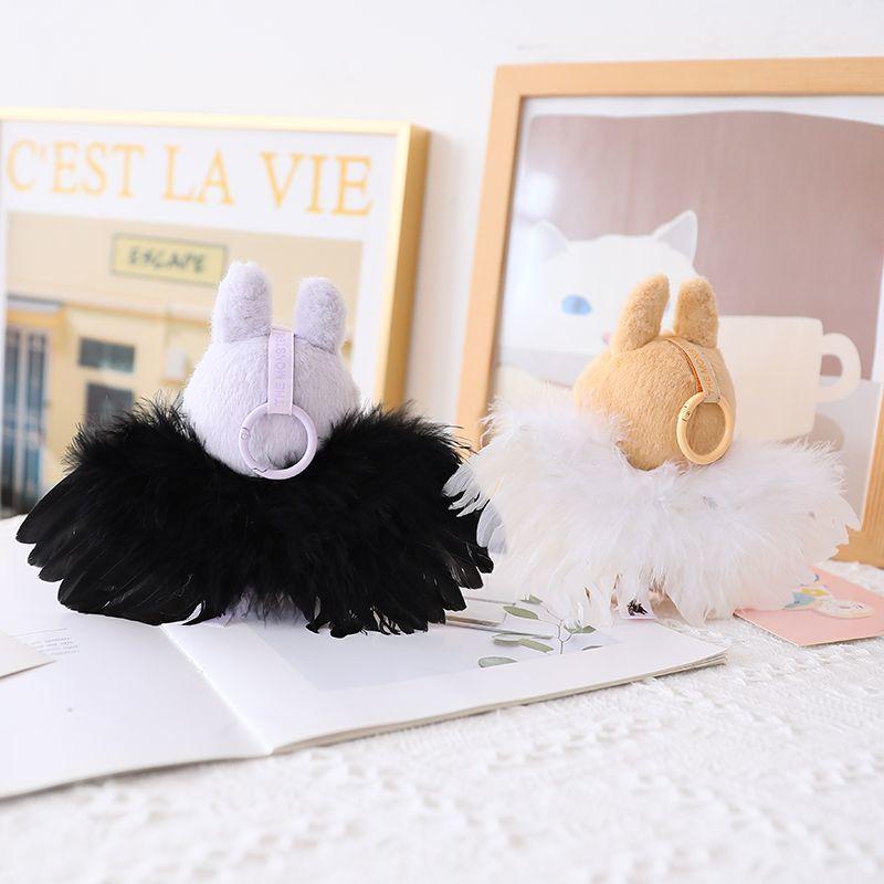 Labubu Puppenkleidung LABUBU Sitzende Party-Puppe Federflügel Engel-Accessoires