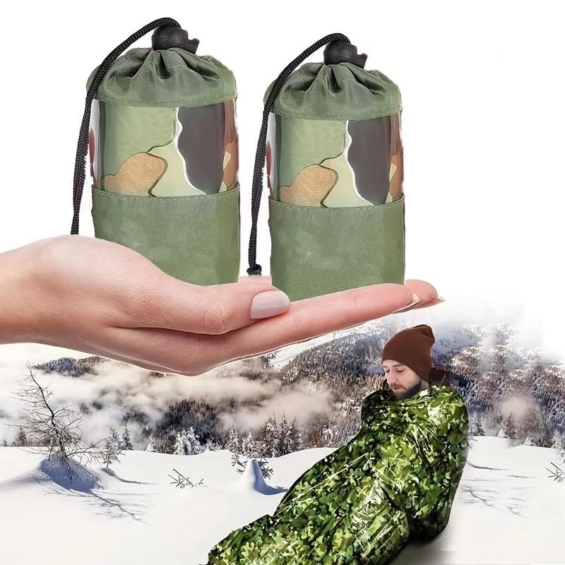 Pe Emergency Sleeping Bag Camouflage Waterproof Portable Survival 120X200Cm Sleeping Bag For Outdoor Camping Hiking Adventure