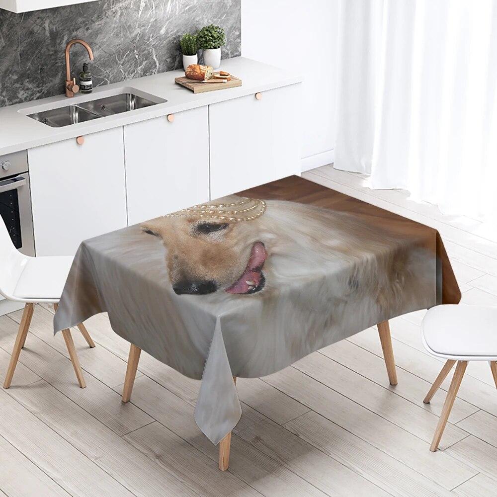 Afghan Hound Tablecloth Cute Animal  Camping  Party Restaurant Table Decoration Waterproof Home Decor