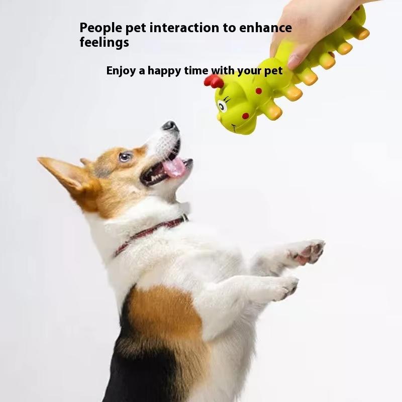 Dog Vocal Toy Pet Latex Caterpillar Squeaky Slow Rebound Decompression Simulation Caterpillar Playing Pet Latex Sound Toy