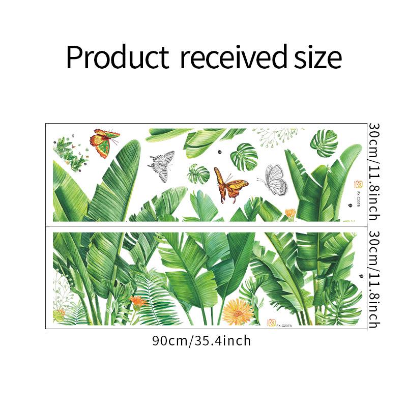 

FX-C207 Тропический лист черепахи и бабочка наклейка на стену - Самоклеящееся декоративное искусство для спален и прихожих