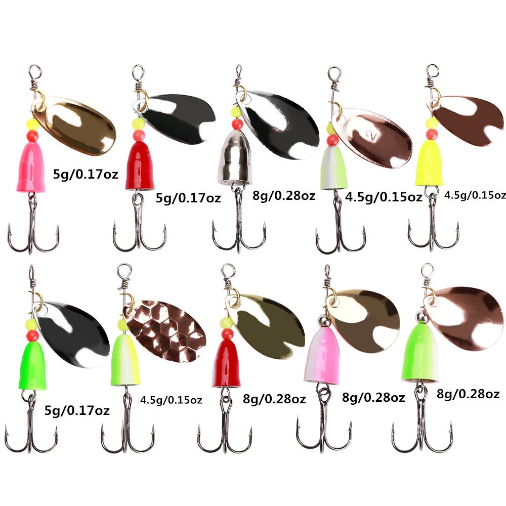 Bass Trout Fishing Lure 10pcs Bait Salmon Hard Metal Bait Set With Tackle Boxes