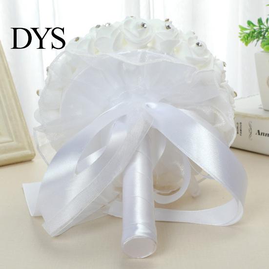 Bouquet Exquisite Flower Soft Ribbon Faux Silk Eye-catching Stylish Bright-colored Holding for Engagement Wedding