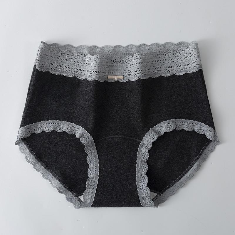 Ladies Spring and Autumn Lace Waist Soft and Comfortable 10A Bacteriostatic Pure Cotton Extended Crotch Breathable Briefs