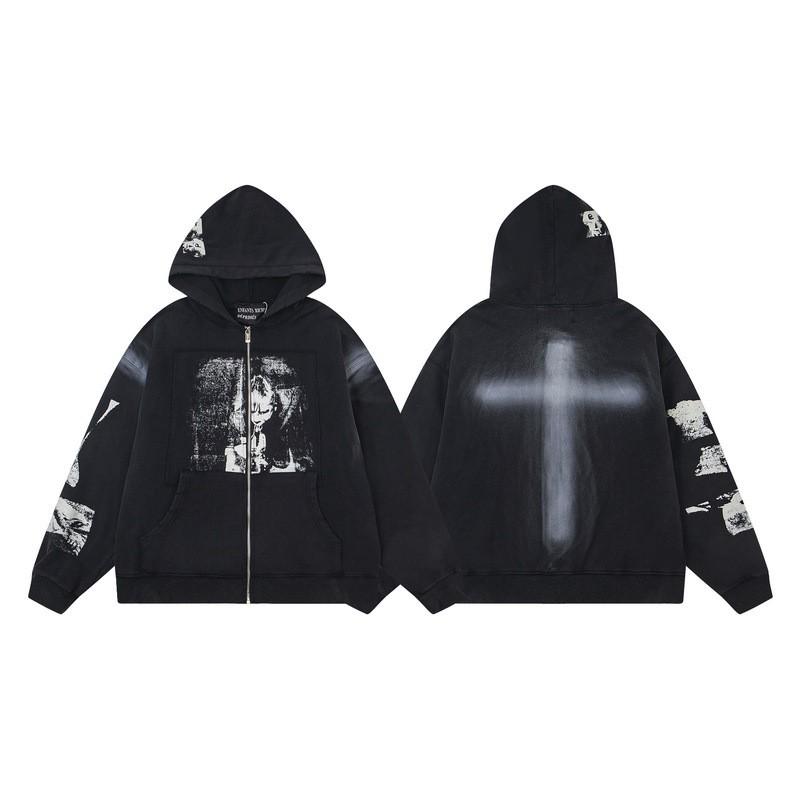 2025 Unisex Oversized Hooded Sweatshirt With Vintage Character Print Loose Fit Streetwear Casual Top