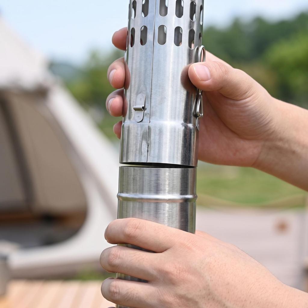 Chimney Pipe with Spark Arrestor Detachable Outdoor for Campers