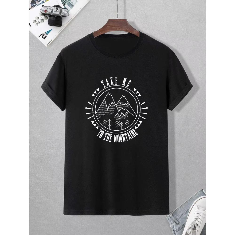 

Take me to the mountains Tee, Men s Casual Crew Neck Short-Sleeve Fashion Summer T-Shirts Tops,Regular and Oversize Tee XXXXXL чёрный