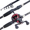 SOUGAYILANG Fishing Rod Reel Combos 1.8m-2.4m Telescopic Fishing Rod and 17+1BB Casting Fishing Reel for Carp Fising Tools
