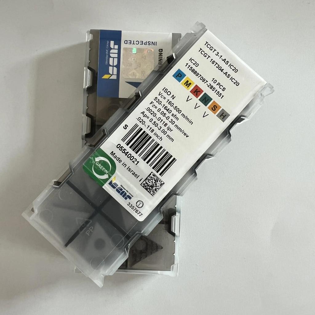 ISCAR / TCGT16T304-AS IC20 Industrial Indexable Carbide Inserts 10 Pcs
