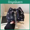 Fashionable Small Round Drawstring Bucket Bag For Women In White Black Pink Blue Colors